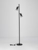 Klasyczna lampa stojąca podłogowa aluminiowa regulowana czarna tuba brązowy dekor ozdobne wgłębienia uniwersalna możliwość ściemniania MARENZO LE45613 Luces Exclusivas